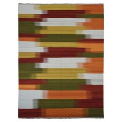 9'1"x12'6" Ivory, Hand Woven, Flat Weave Durie Kilim, 100% Wool, Rug