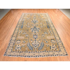 9'1"x14' Mustard Green Afghan Oushak Hand Knotted 100% Wool Oriental Rug