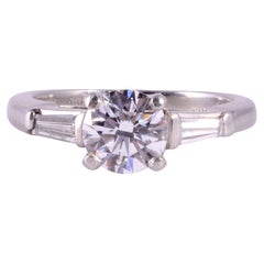 Used .92 Carat Center Diamond Platinum Engagement Ring