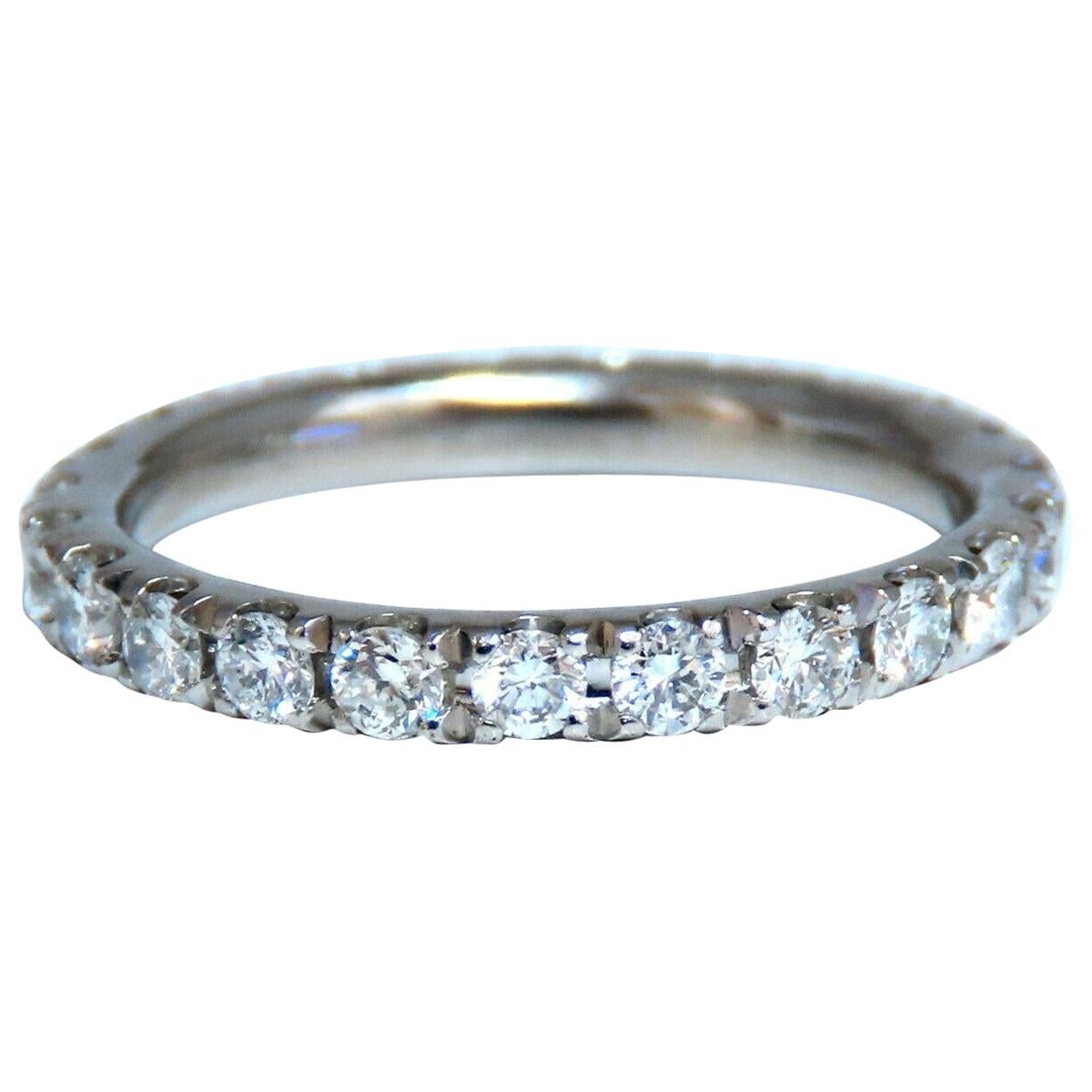 .92 Carat Natural Round Diamonds Eternity Ring Sharing Prong For Sale