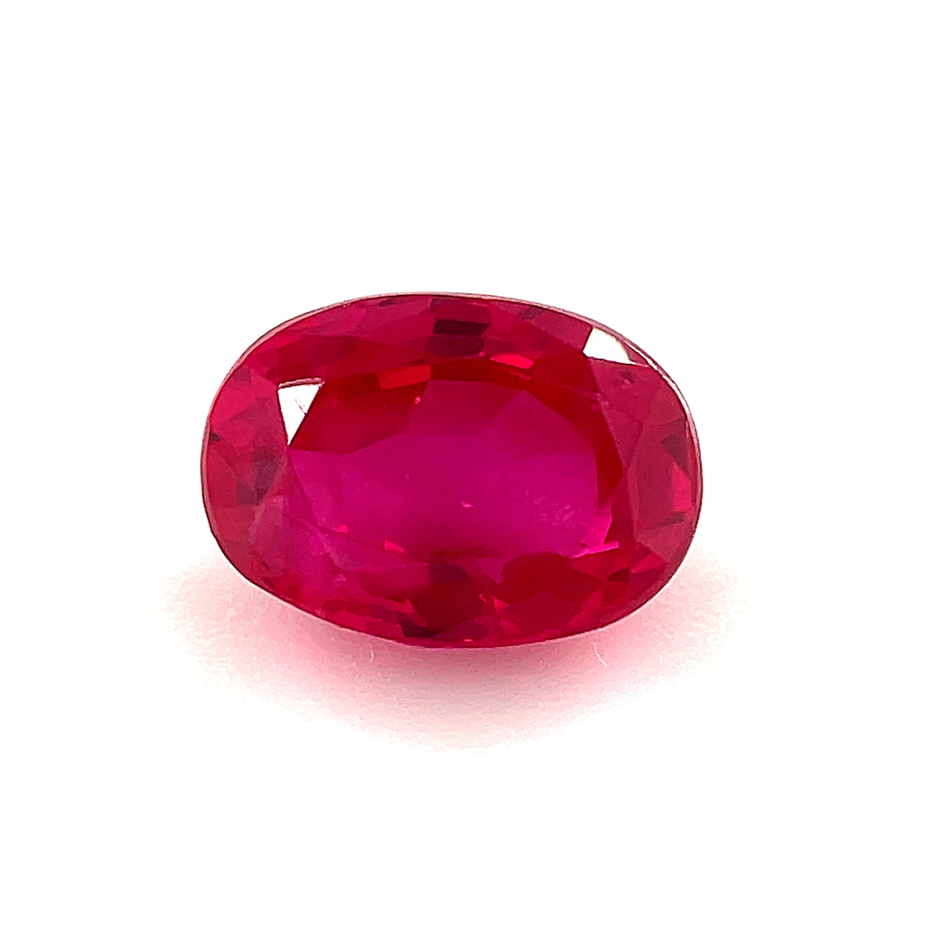 Artisan .92 Carat Oval Unset Loose Ruby Gemstone For Sale