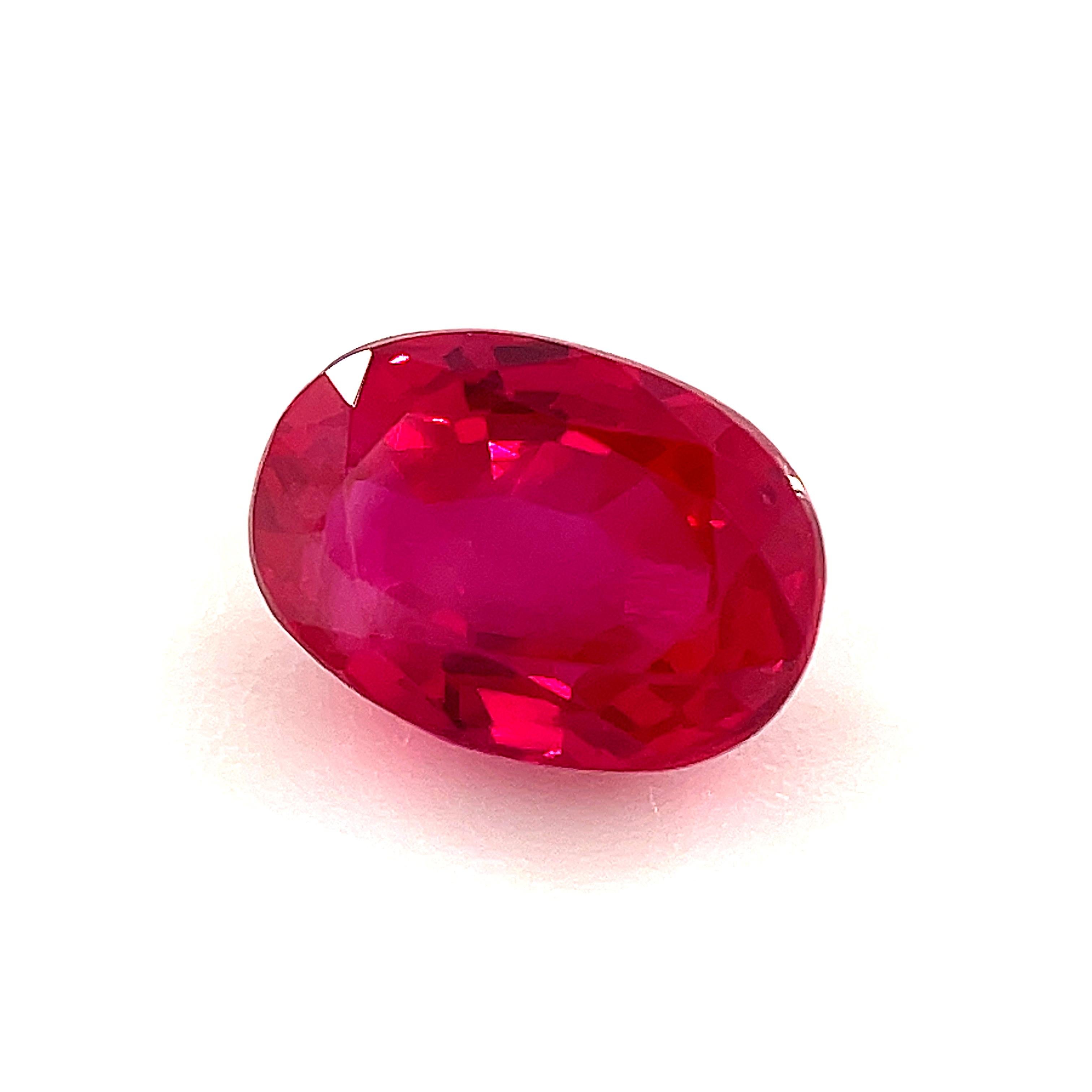 Oval Cut .92 Carat Oval Unset Loose Ruby Gemstone For Sale