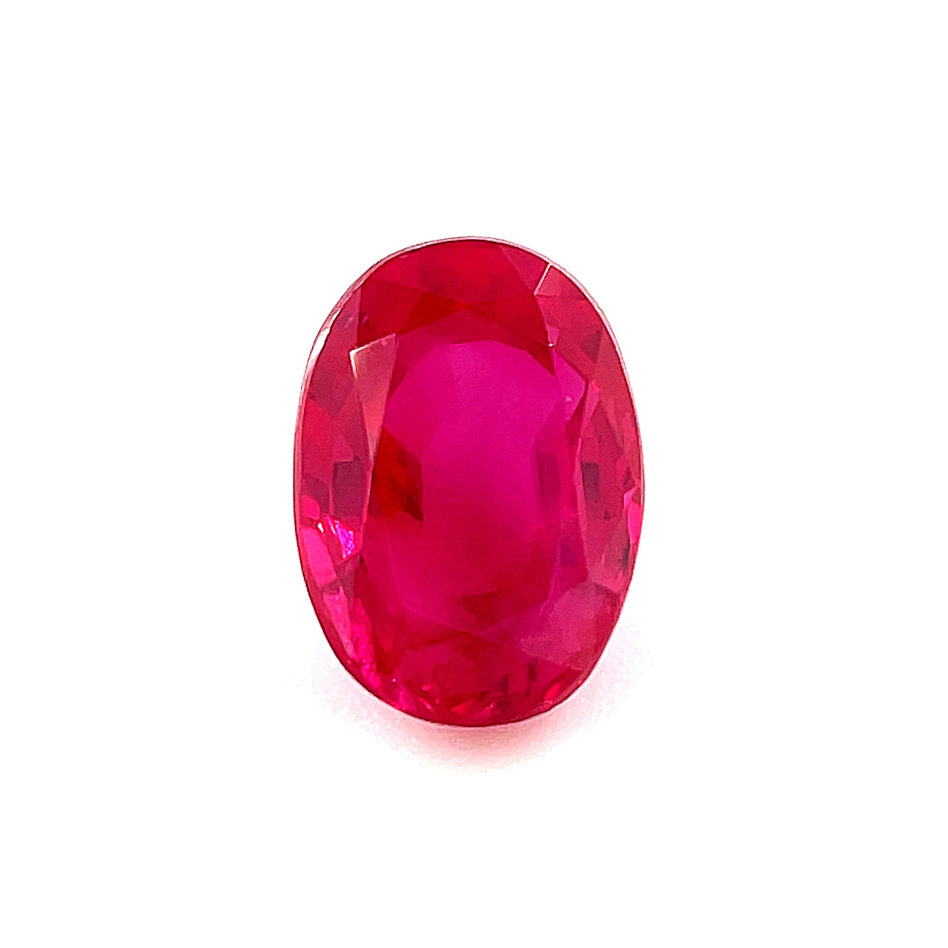 .92 Carat Oval Unset Loose Ruby Gemstone en vente 3