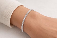 9.2 Ct Natural Diamond Brilliant Cut Tennis Bracelet 18 Karat White Gold