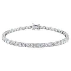 9.2 Ct Natural Diamond Brilliant Cut Tennis Bracelet 18 Karat White Gold