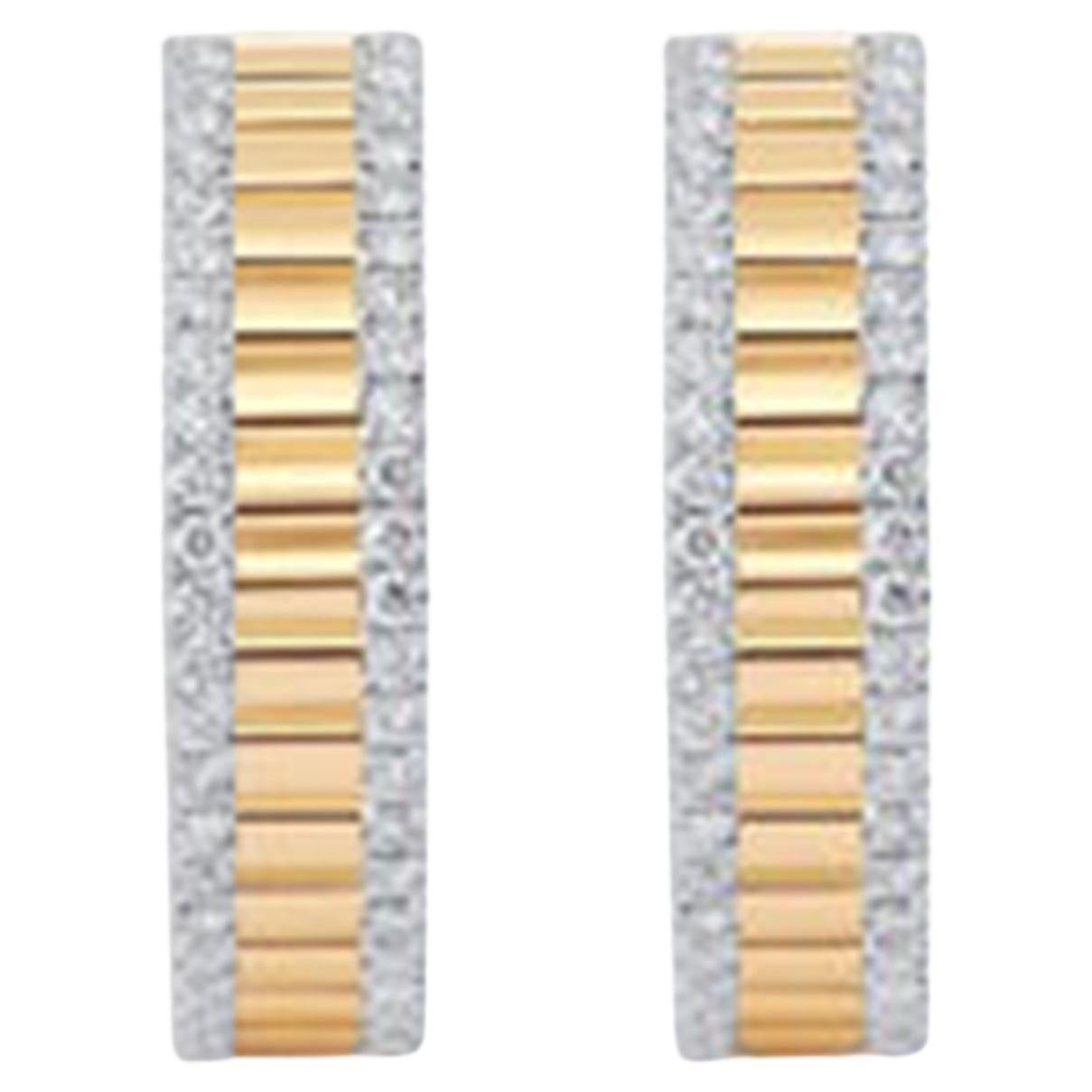 92 Diamants Boucles d
oreilles en or jaune 14K (ou 18k sur demande)