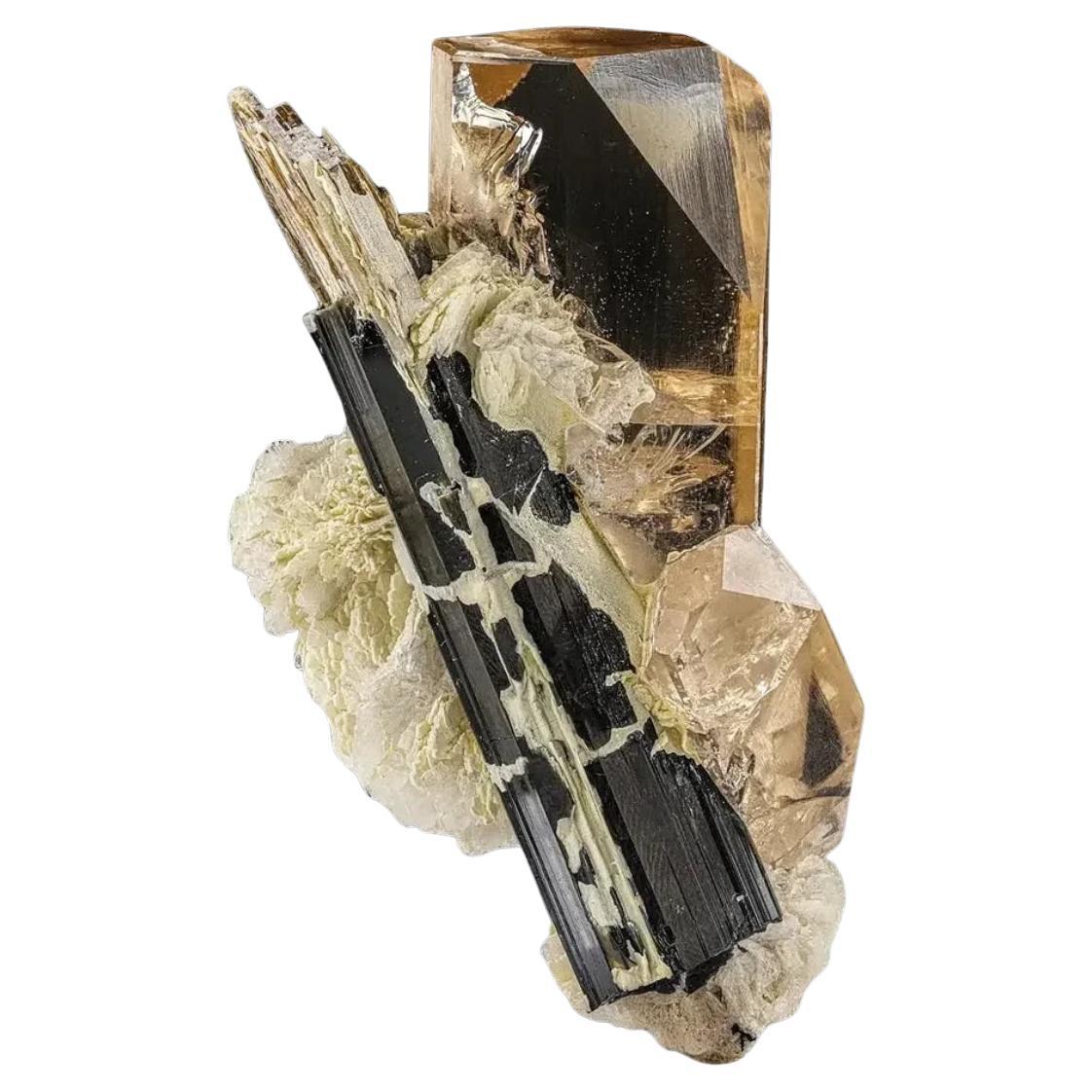 92 Gramm schmuckvolle Kombination aus Topas und Schorl aus Pakistan im Angebot