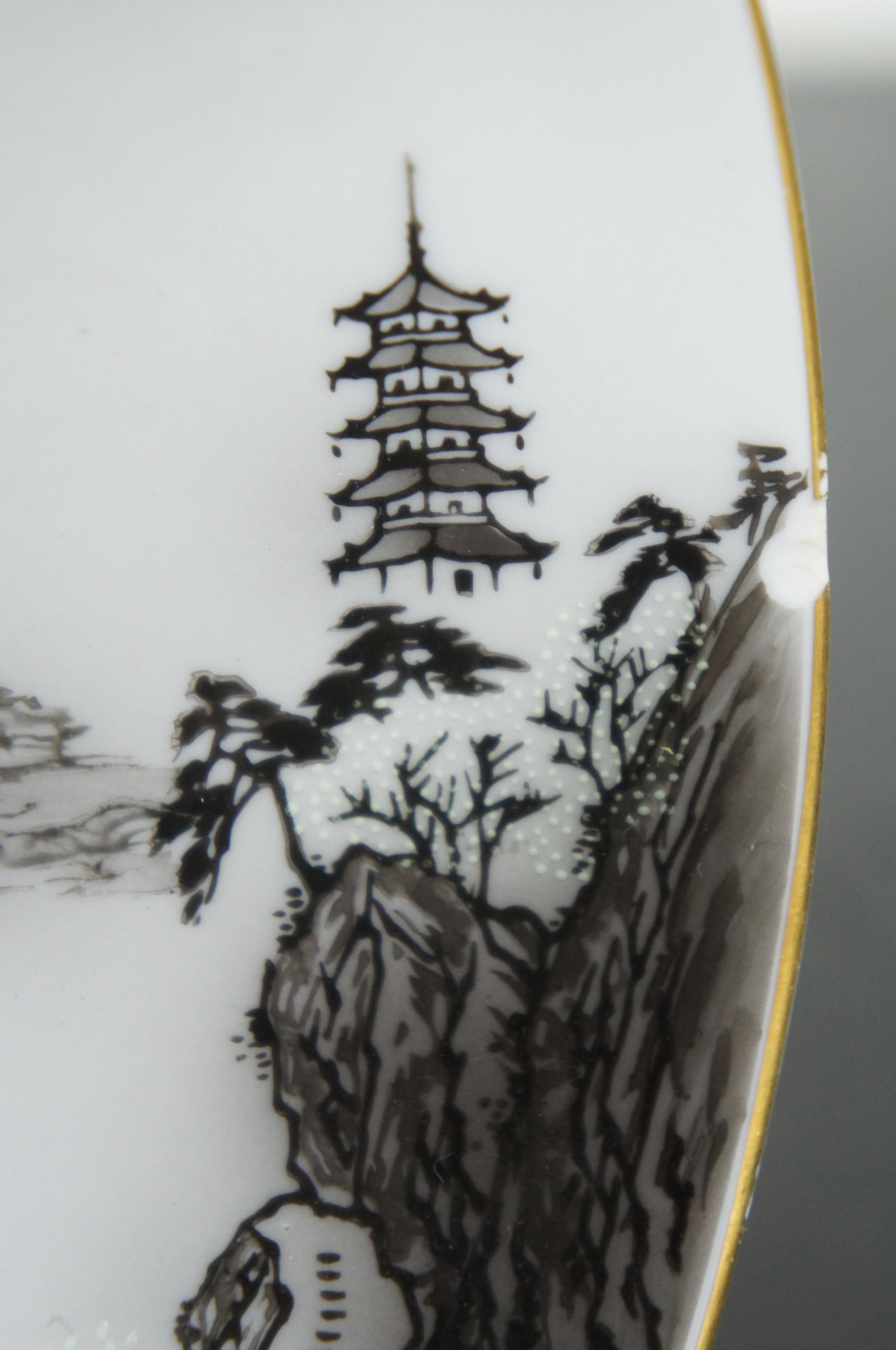 Porcelain 92 Pc Fukagawa Arita Pattern 903 China Set Japan Mid Century Pagoda Dinnerware