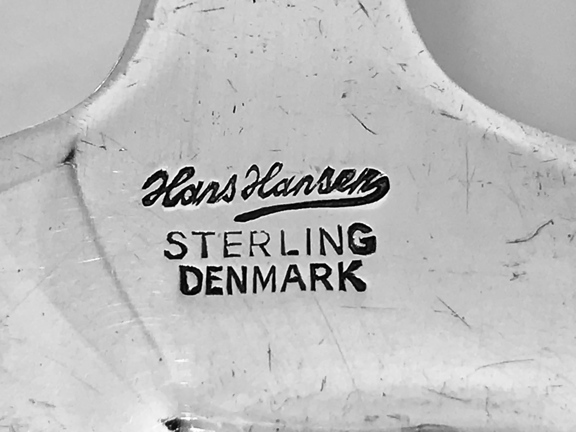 92 Pieces von Hans Hansen Sterling Silberbesteck in Baronet-Muster (Art déco) im Angebot