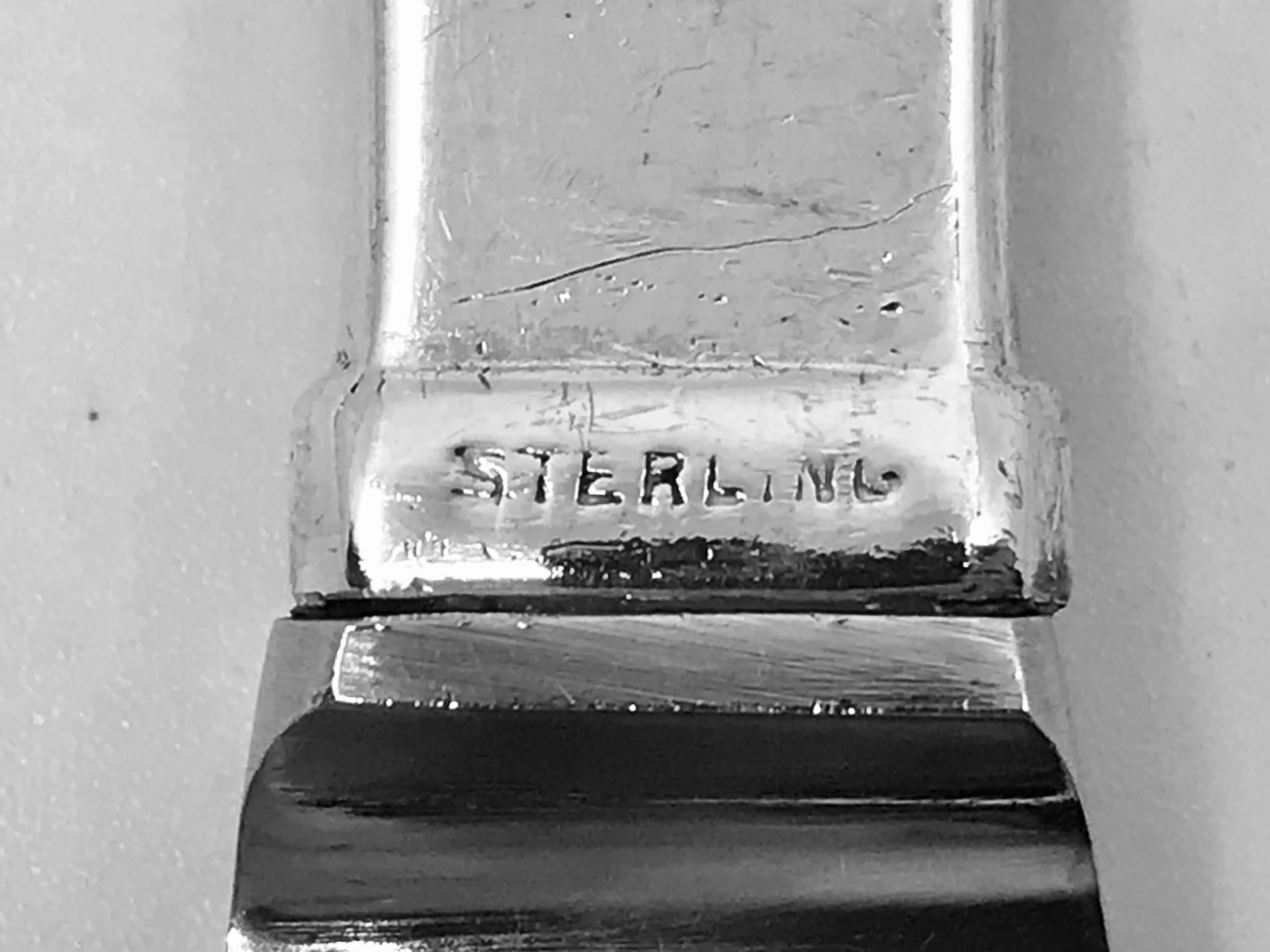 92 Pieces Set of Hans Hansen Sterling Silverware Service in Baronet Pattern In Excellent Condition For Sale In Hellerup, DK