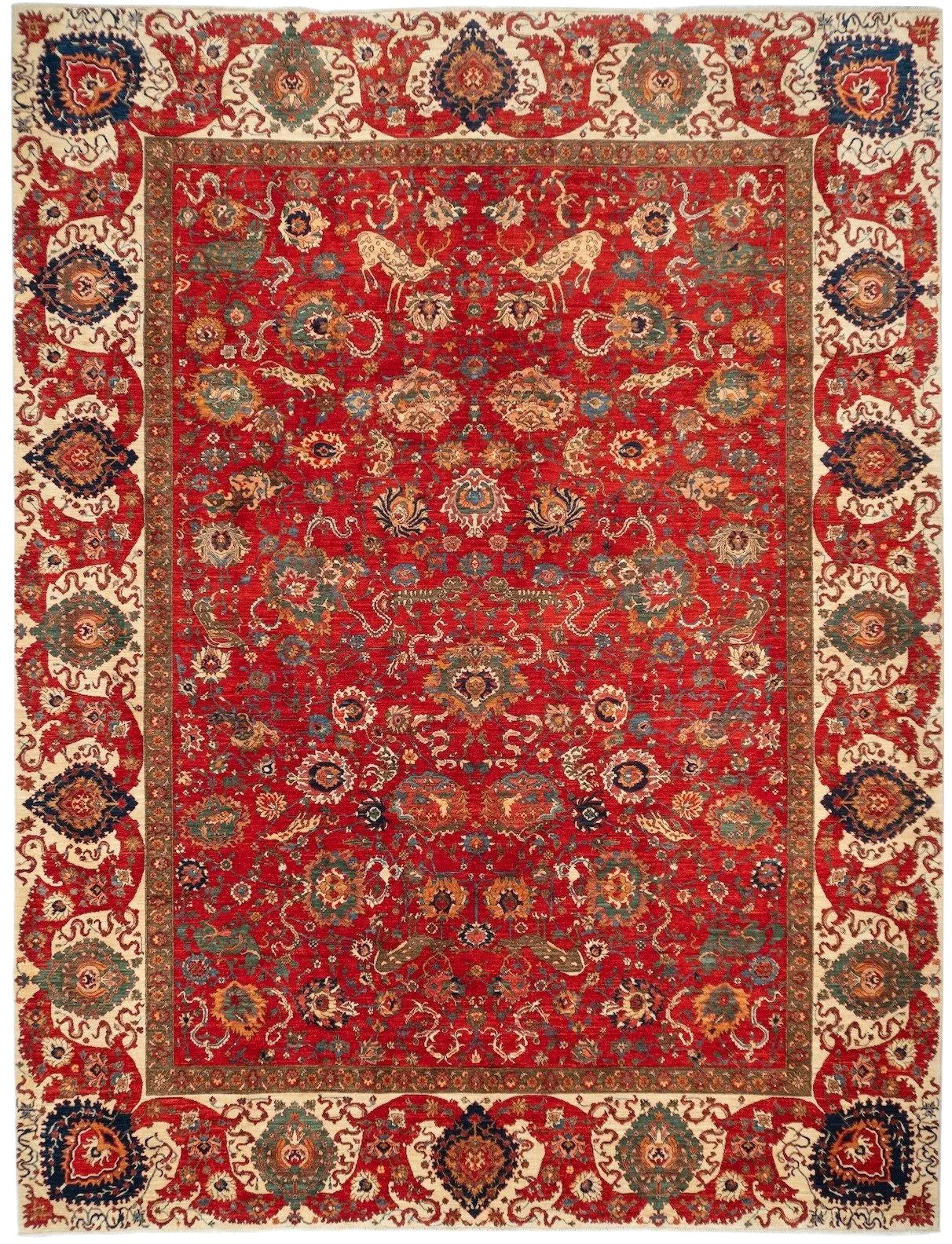 9'2" x 11'5" handgeknüpfter Wollteppich aus Kashan – großes klassisches türkisches Blumenmuster