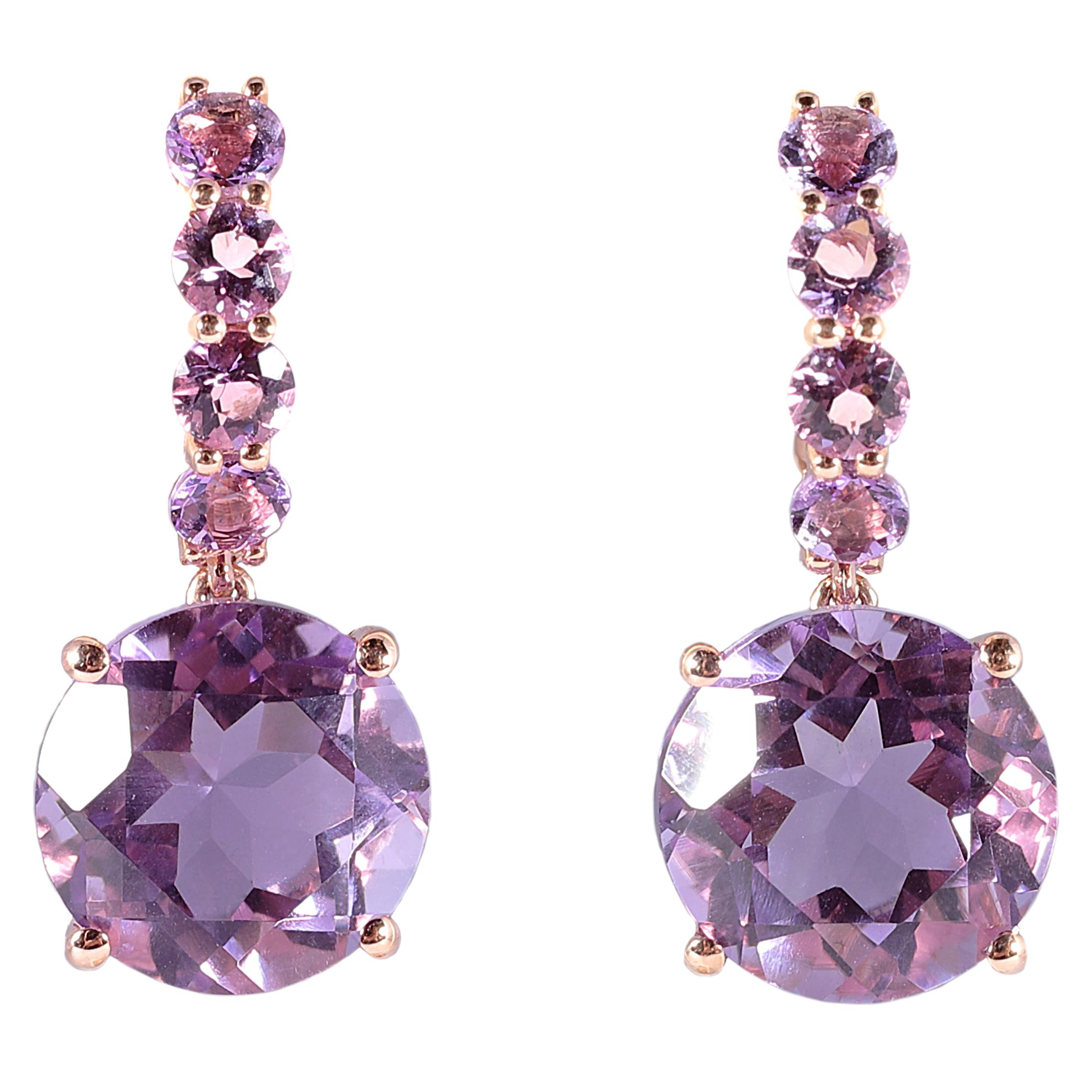 SS Amethyst Crystal Dangle Earrings :: Legend Jewelers