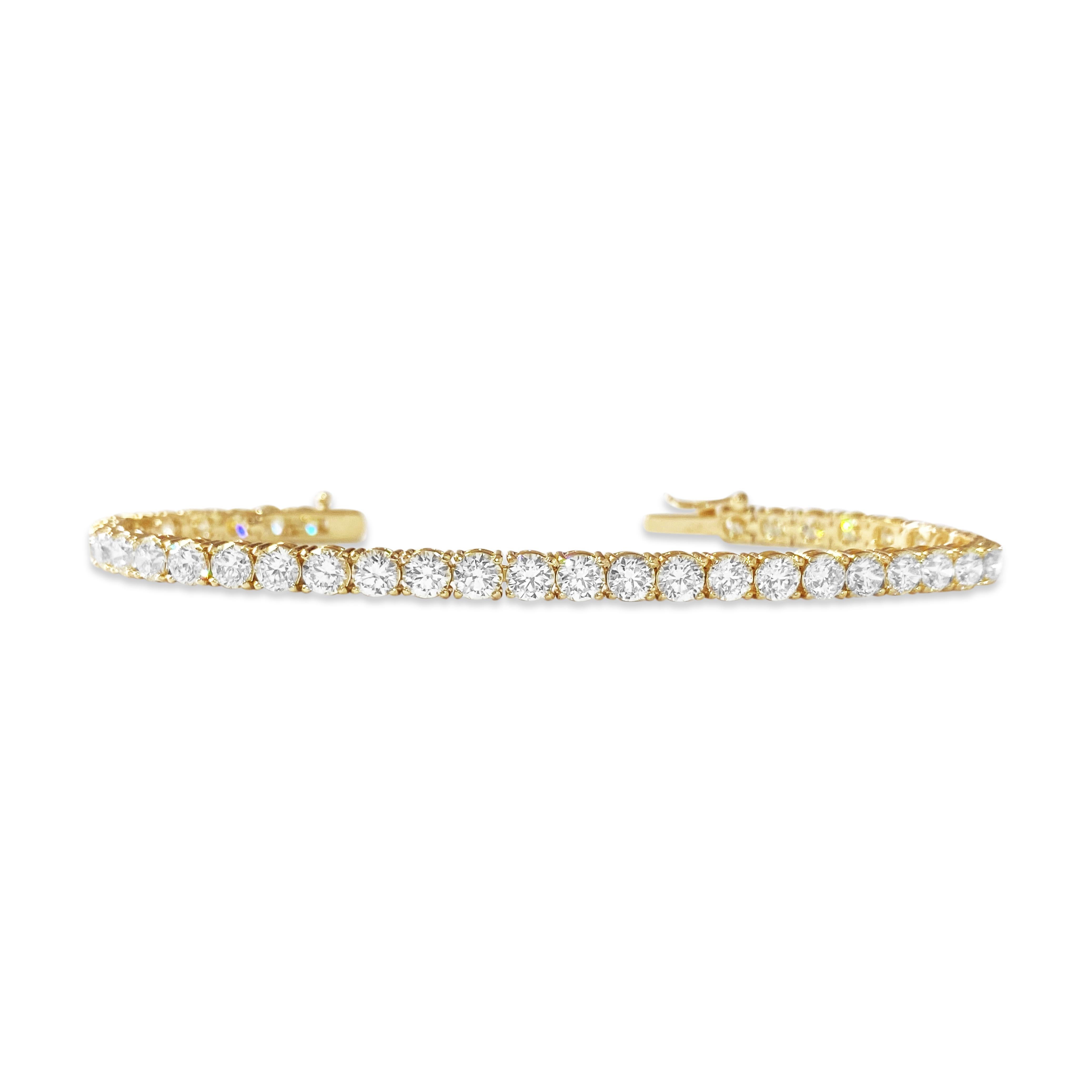 Pulsera de tenis con diamantes de 9,20 quilates y oro de 14 quilates Contemporáneo en venta