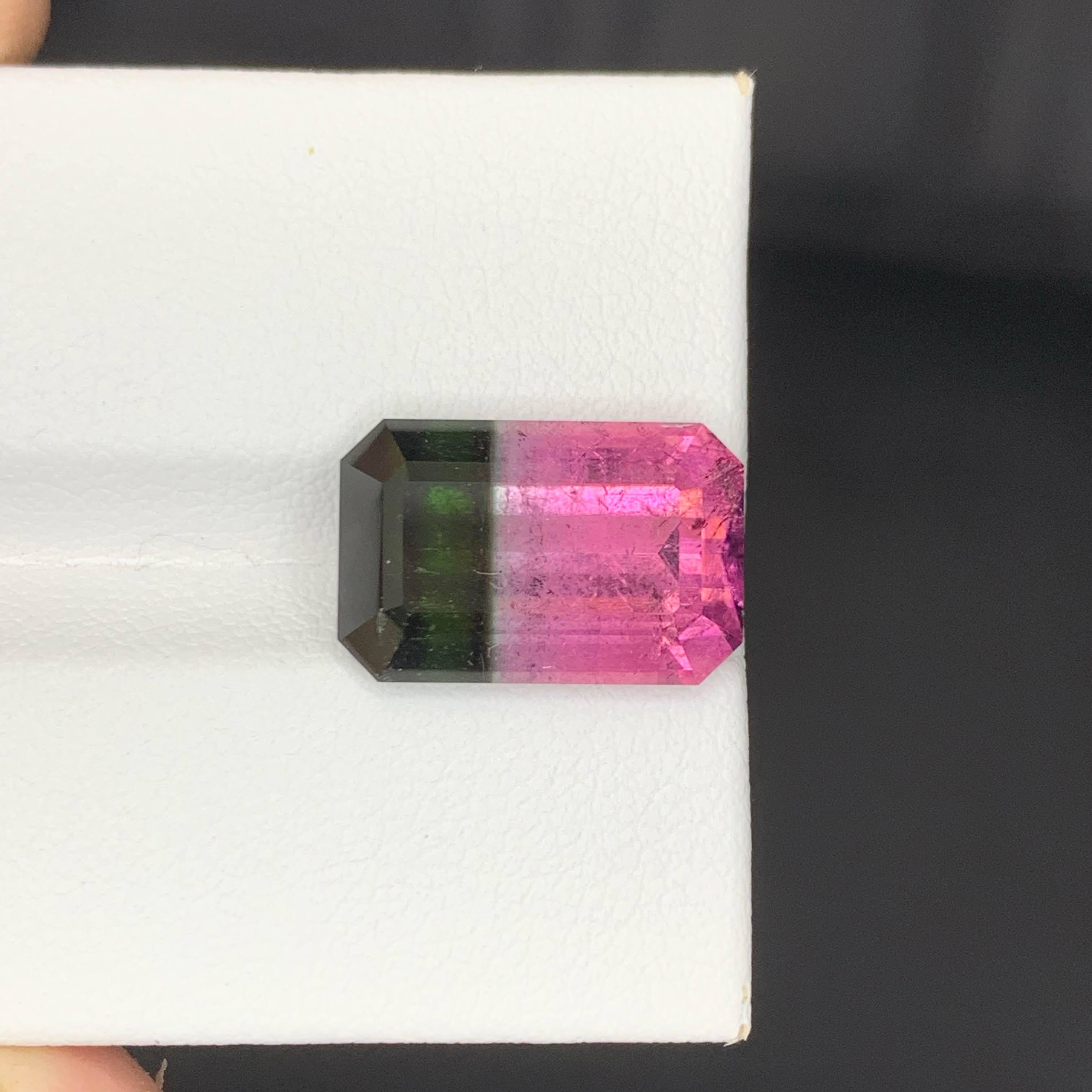 Gema afgana de 9,20 quilates de turmalina de sandía bicolor natural suelta talla esmeralda en venta 4