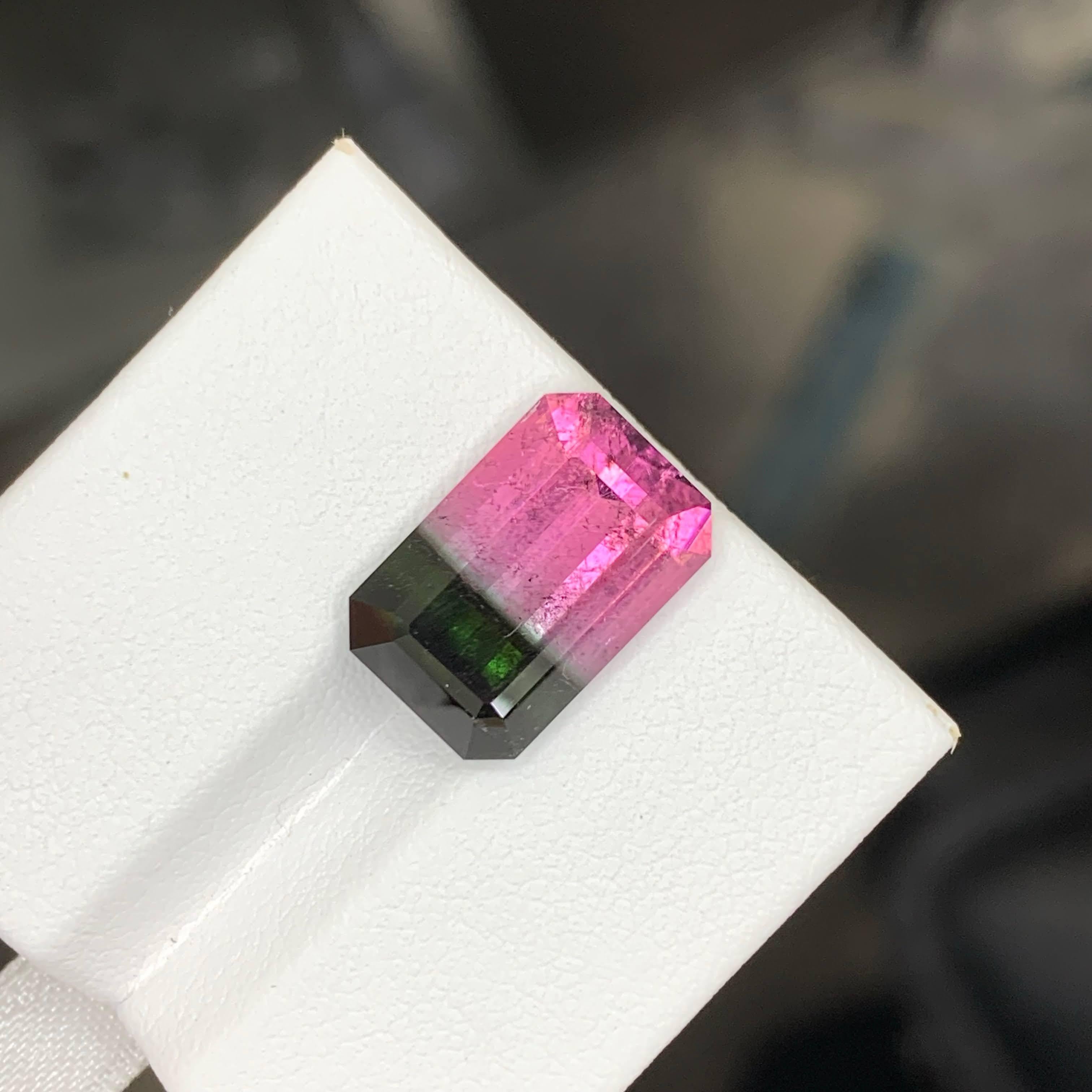 Gema afgana de 9,20 quilates de turmalina de sandía bicolor natural suelta talla esmeralda en venta 5