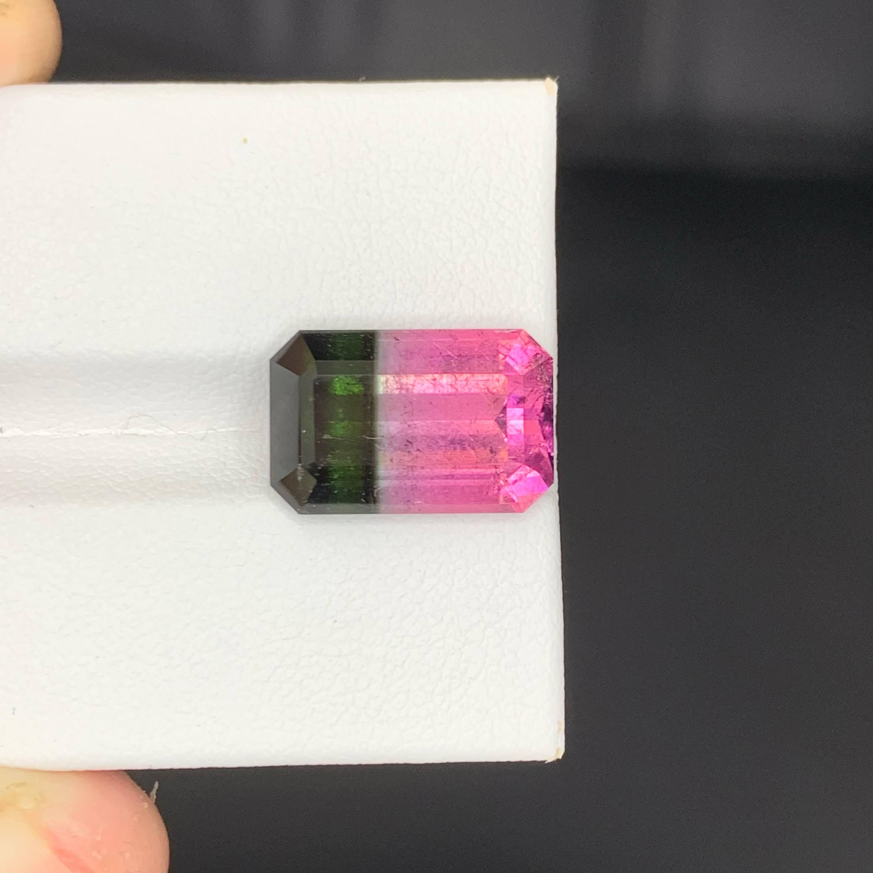 Gema afgana de 9,20 quilates de turmalina de sandía bicolor natural suelta talla esmeralda en venta 1