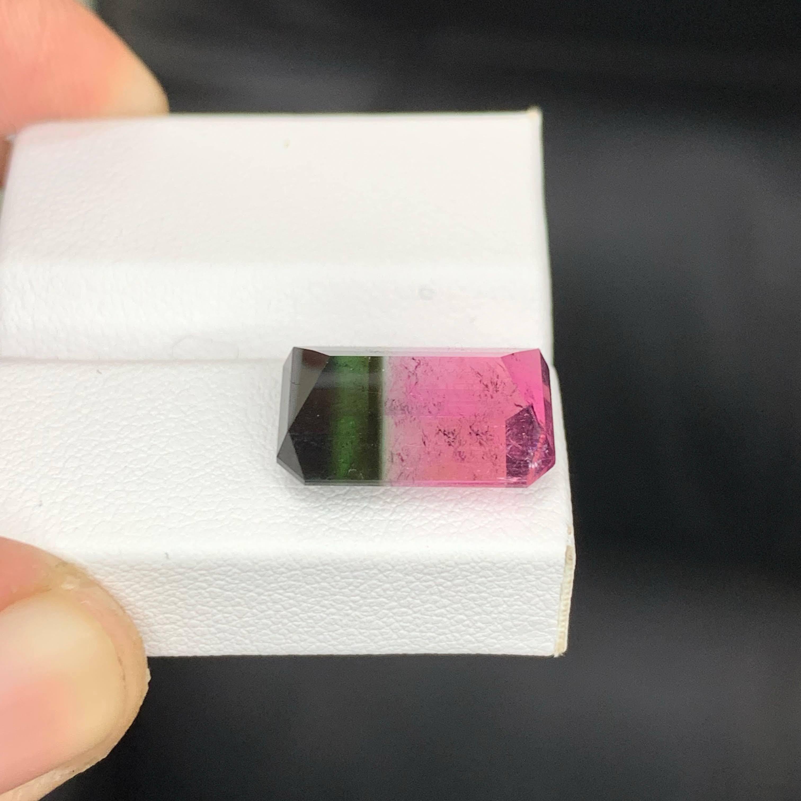 Gema afgana de 9,20 quilates de turmalina de sandía bicolor natural suelta talla esmeralda en venta 2