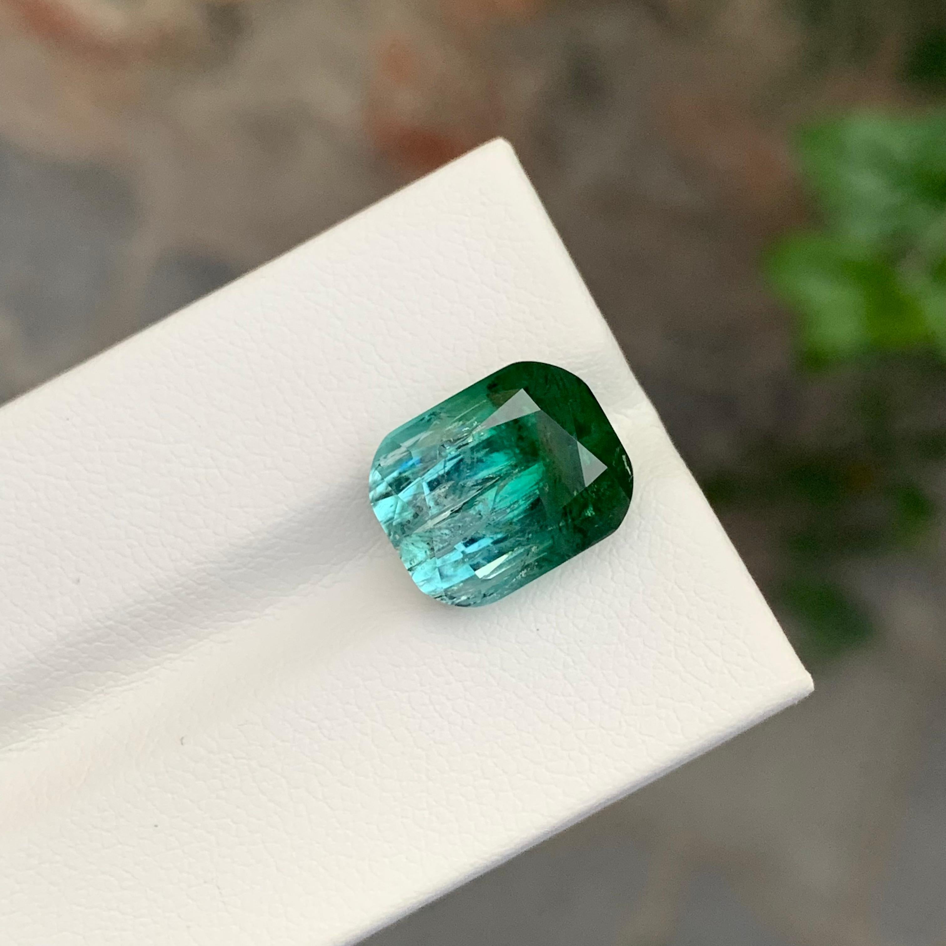 Arts and Crafts 9.20 Carat Natural Loose Bi Colour Tourmaline Cushion Shape Gemstone (pierre précieuse en forme de coussin) en vente