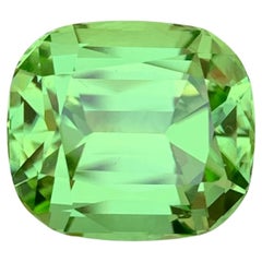 9.20 Carat Natural Loose Lightsaber Green Peridot Cushion Shape Gem