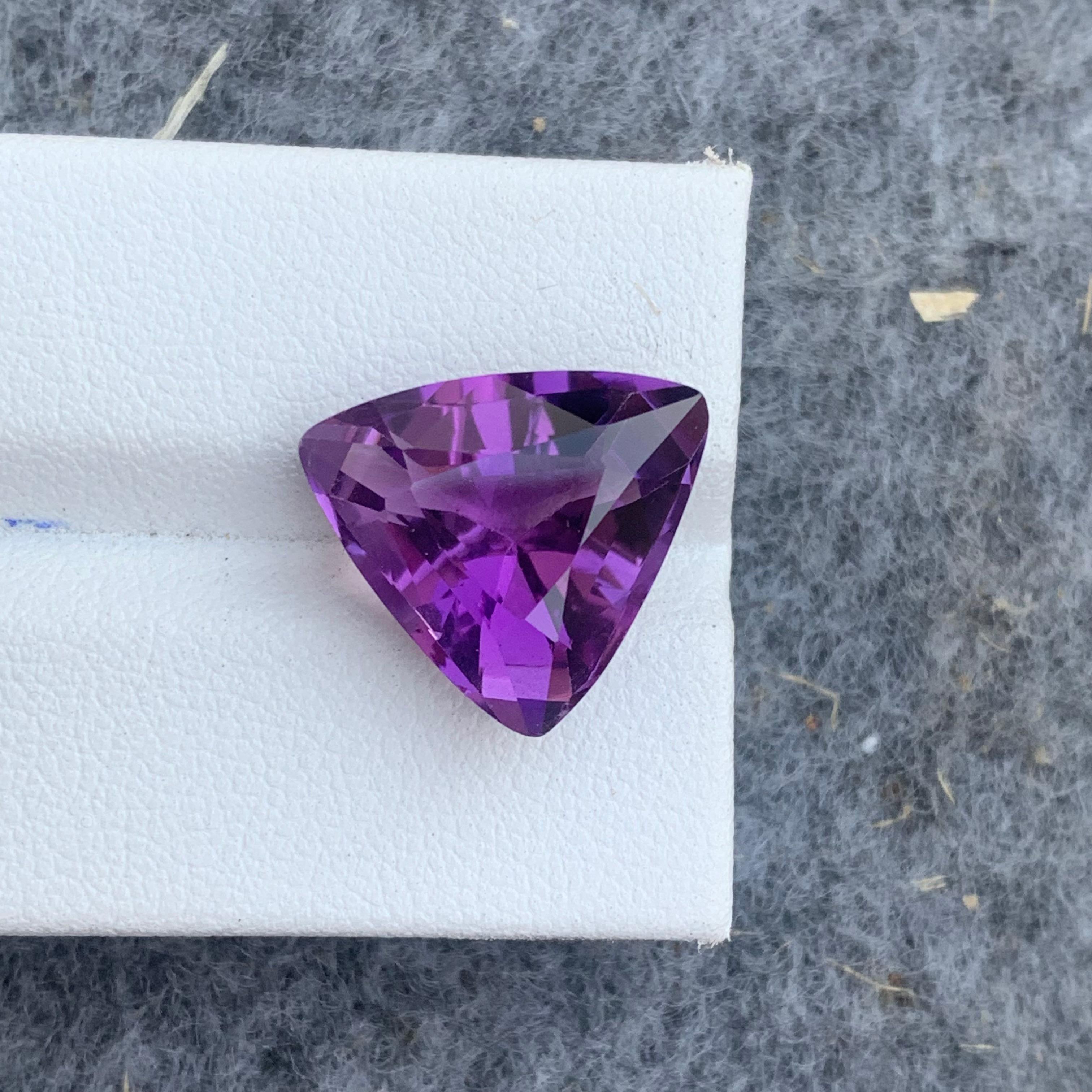 Gemstone Type : Amethyst
Weight : 9.20 Carats
Dimensions : 15.4x15.2x8.7 mm
Clarity : Eye Clean
Origin : Brazil
Color: Purple
Shape: Trillion Cut
Certificate: On Demand
Month: February
.

Purported amethyst powers for healing
enhancing the immune