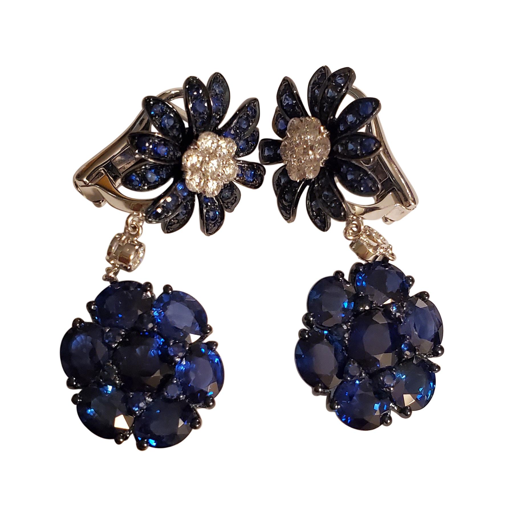 royal blue and gold earrings