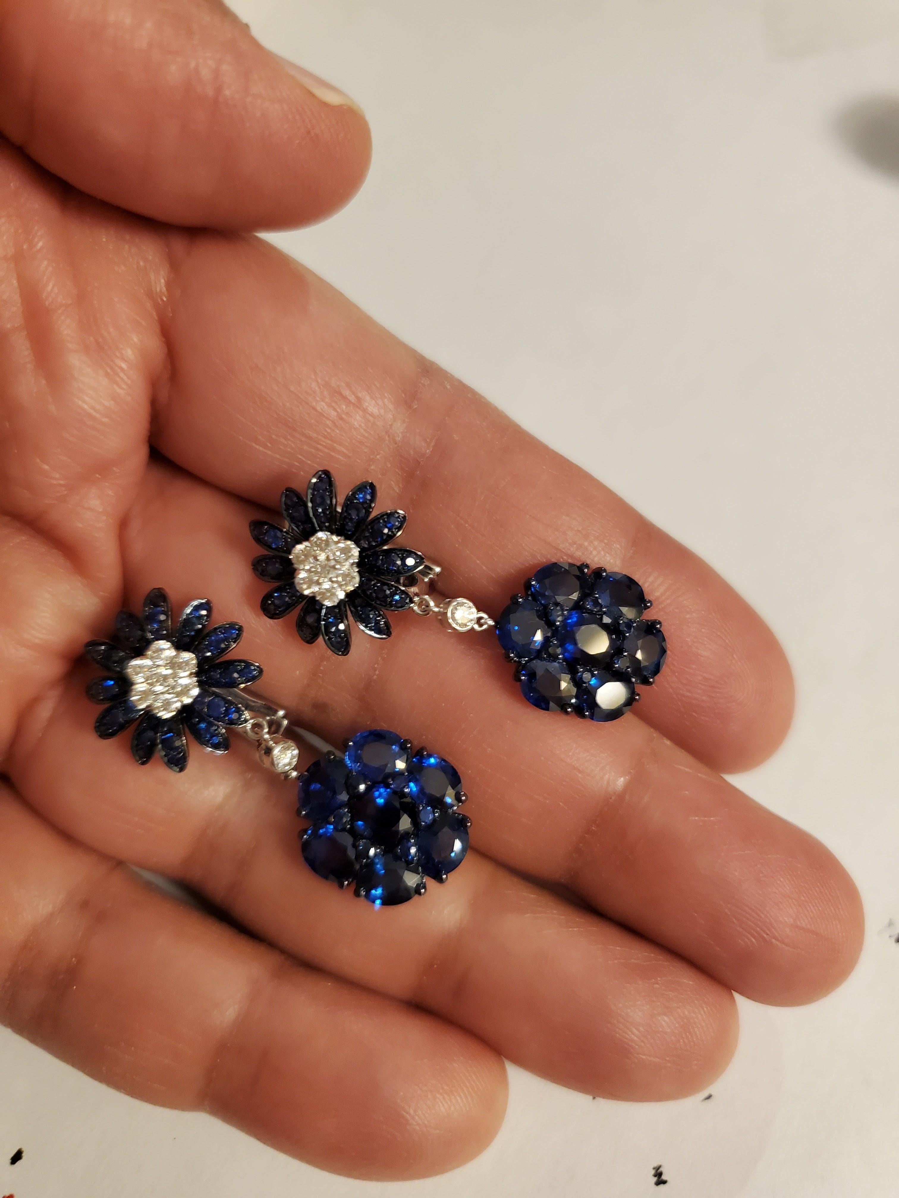 royal blue clip on earrings