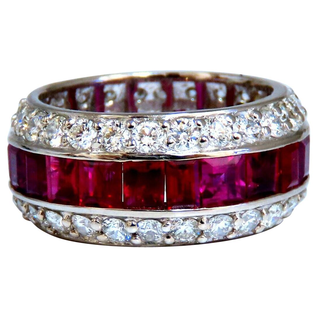 9.20 Carat Natural Ruby Diamonds Eternity Ring 14kt Natural Vivid Reds Revolver