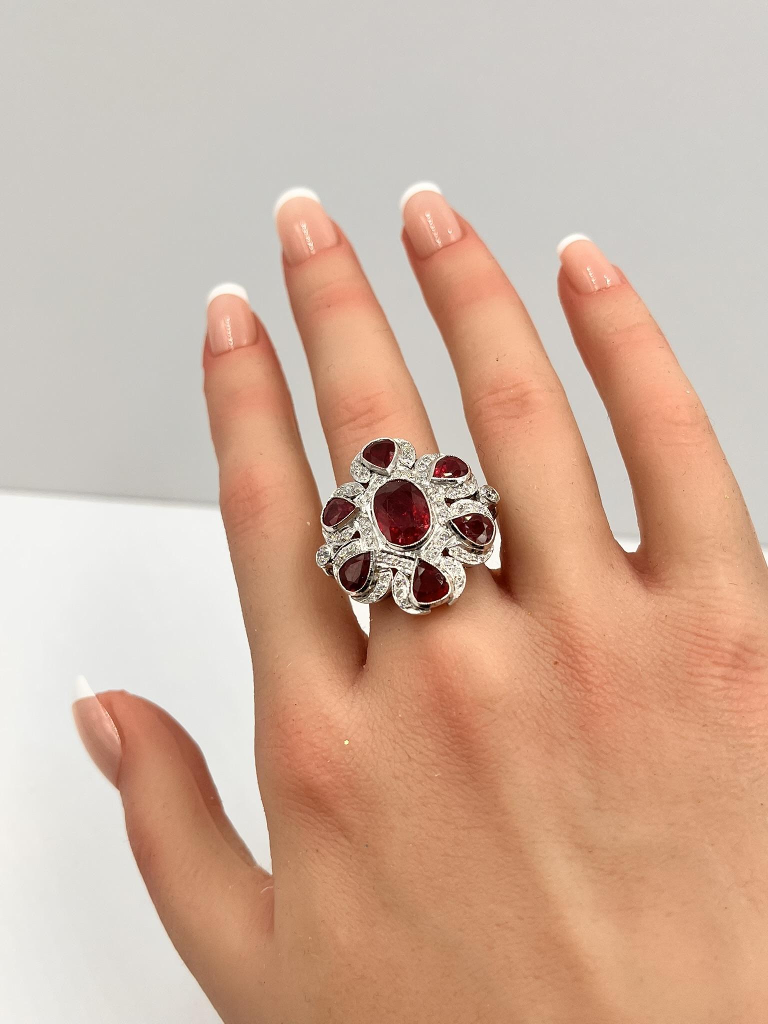 9.20 Carat Ruby & Diamond 14K Gold Ring Pour femmes en vente