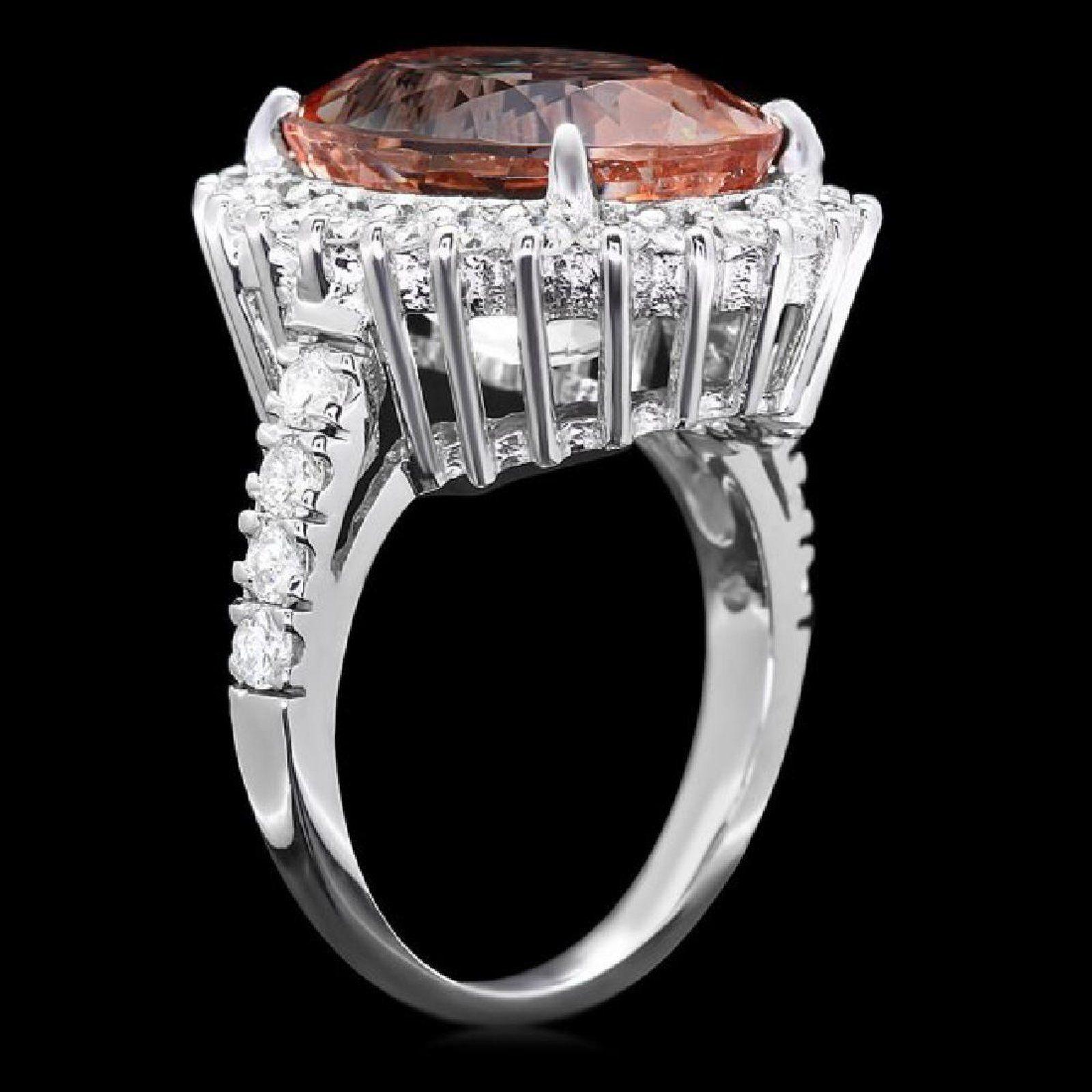 9.20 Carats Impressive Natural Morganite and Diamond 14K Solid White Gold Ring

Suggested Replacement Value: Approx. $8,000.00

Total Morganite Weight is: Approx. 8.00 Carats

Morganite Treatment: Heating

Morganite Measures: Approx. 13.00 x