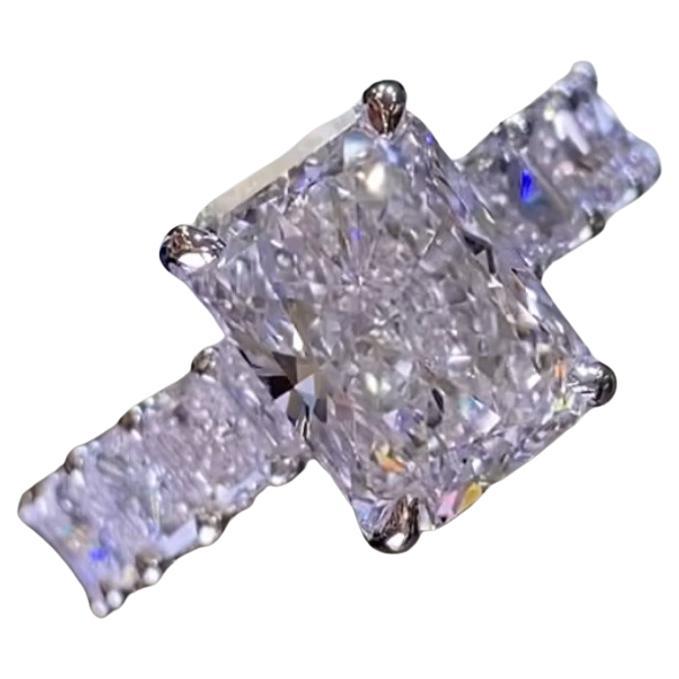 Bague solitaire en or blanc 18 carats avec diamants taille radiant de 9,20 carats certifiés GIA G/VS2