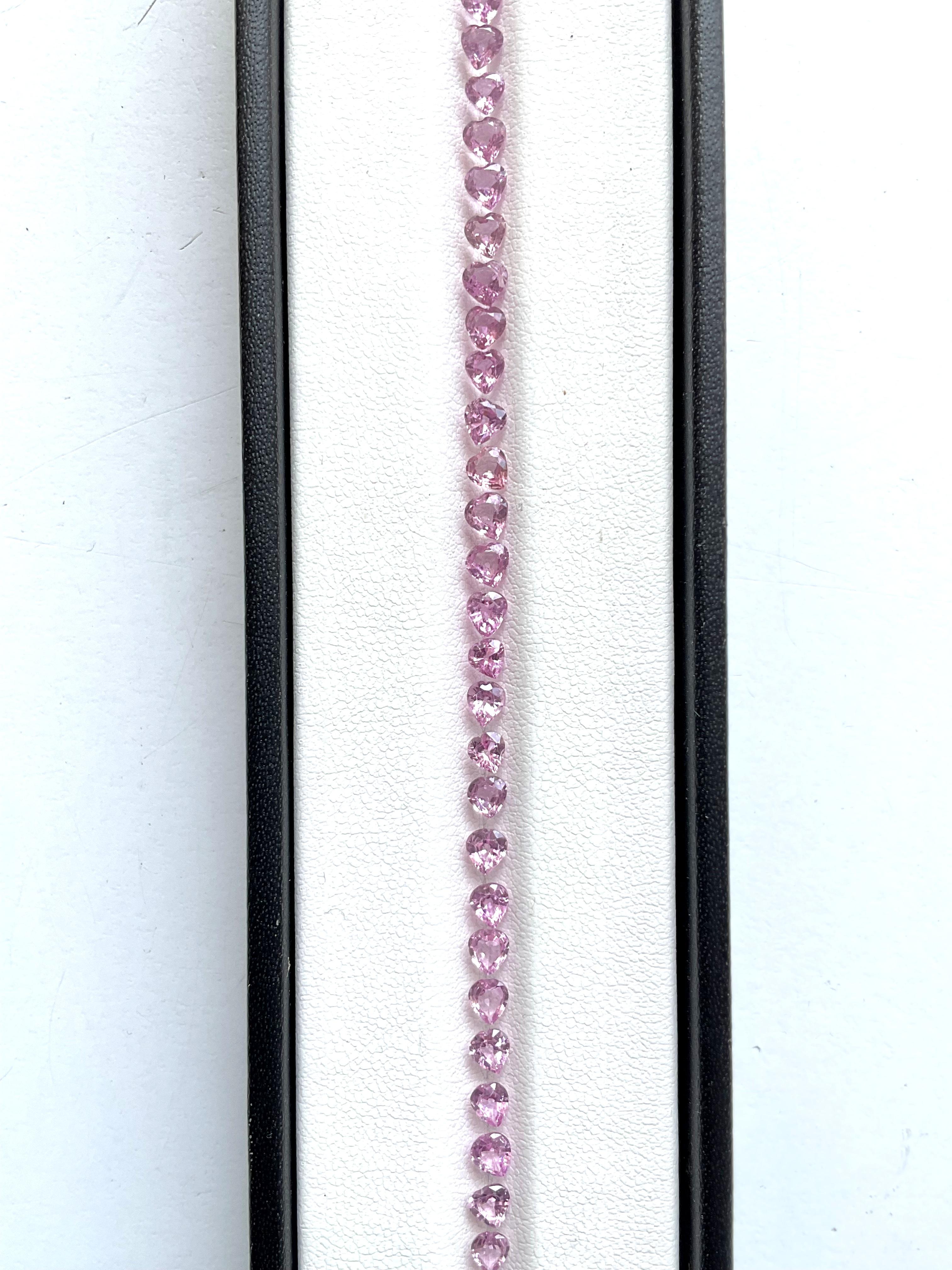 9.20 cts Pink Sapphires 1 Set For Bracelet Heart cut stone For Fine Jewelry gem In New Condition For Sale In Jaipur, RJ