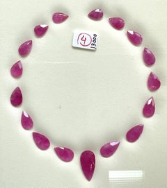 92.09 carats ruby Mozambique cut stone pear 17 Pieces layout heated natural gem