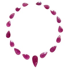 92,09 quilates rubí Mozambique piedra tallada pera 17 Piezas disposición calentado gema natural