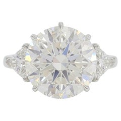 9,21 Karat Runder Brillant-Diamant-Dreistein-Ring aus Platin GIA VS1