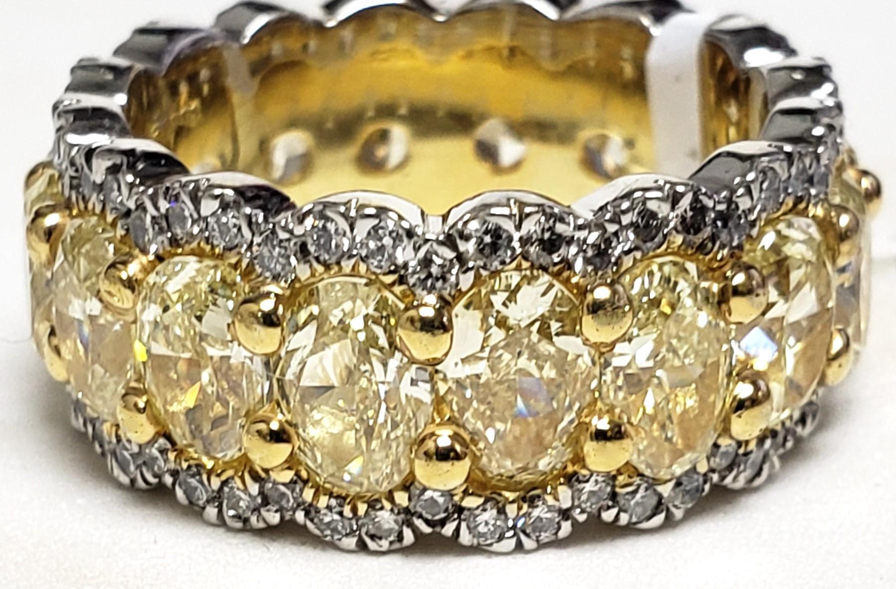 American made platinum and 18K Yellow gold eternity band made as all estate 