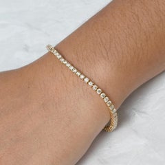Bracciale tennis con diamanti da 9,22 carati, oro giallo massiccio 14k, taglio brillante rotondo
