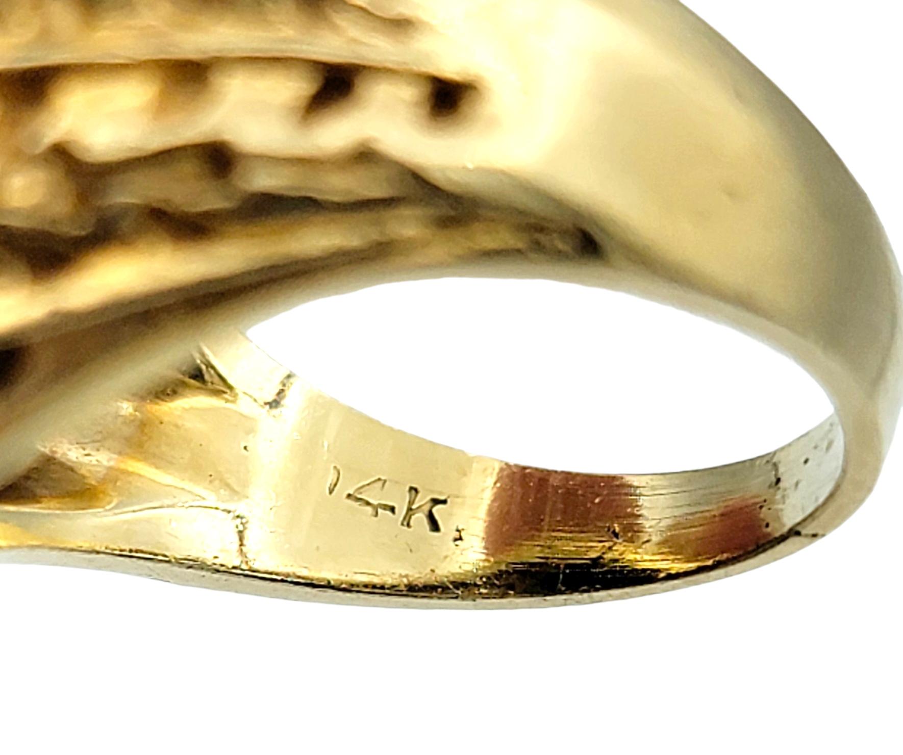 9.22 Carat Oval Cabochon Green Jade Ring with Leaf Design in 14 Karat Gold For Sale 1