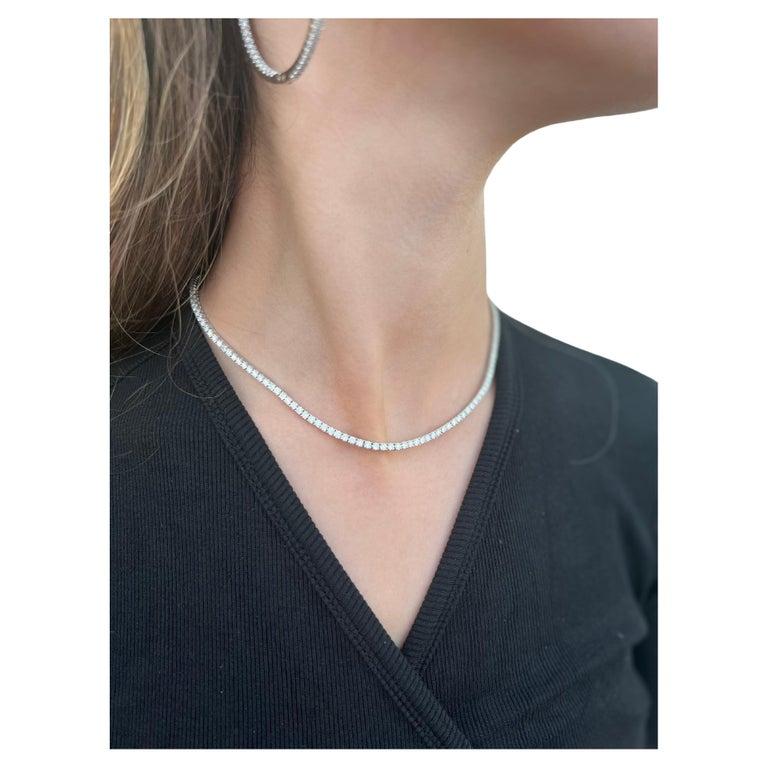 diamond tennis necklace 16 inch