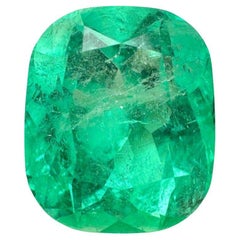 9.23 Carat Muzo Yellowish Green Colombian Emerald - Elongated Cushion Cut Gem
