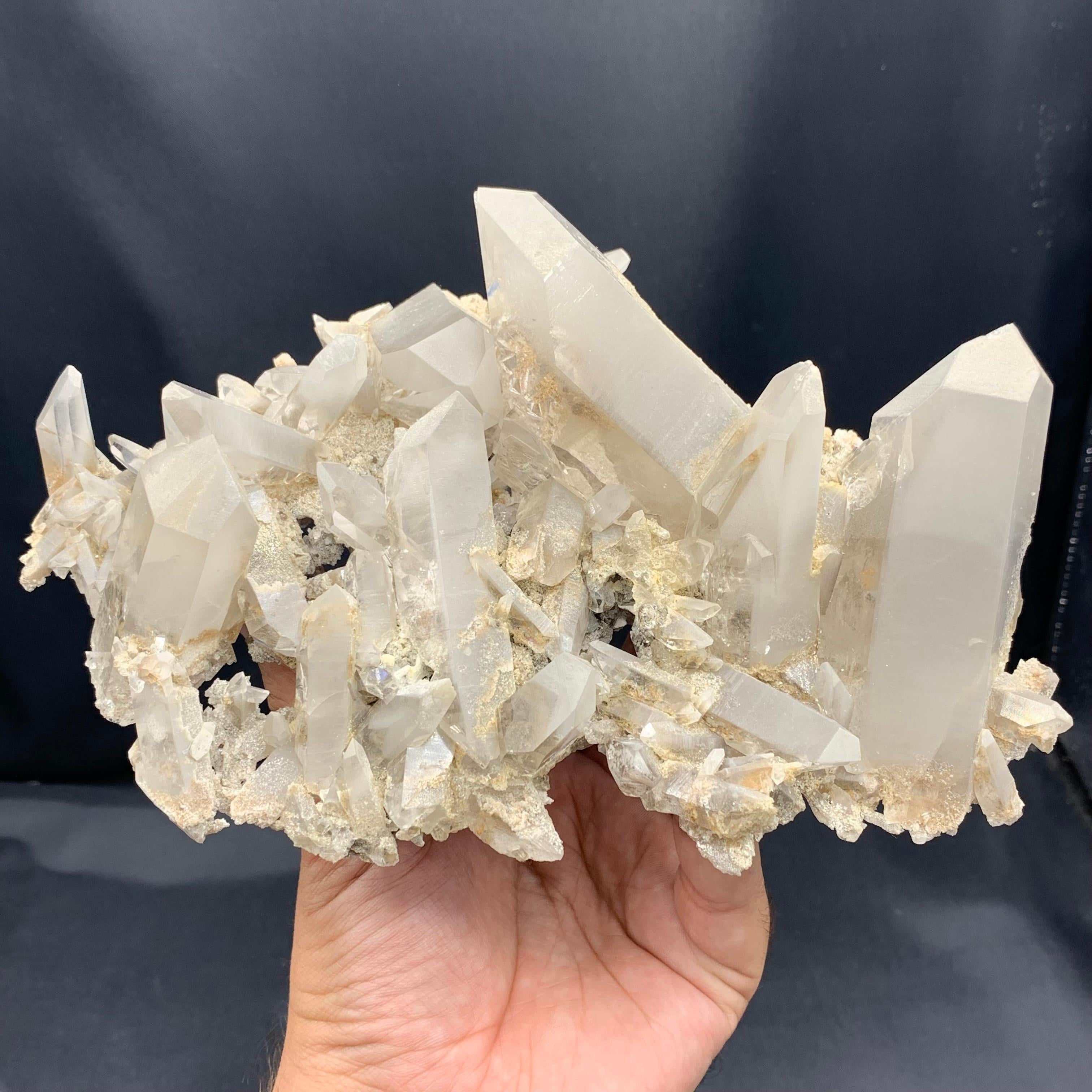 PRODUCTION INFORMATION:

Specimen Tуре: Gorgeous Robust Cluster of Pointed Quartz Crystals
Weight: 924 grams
Dimension: 6 x 22 x 14 cm
Origin: Khaploo Mine, Shigar Valley, Skardu District, Gilgit Baltistan, Pakistan
Treatment: None

DESCRIPTION: