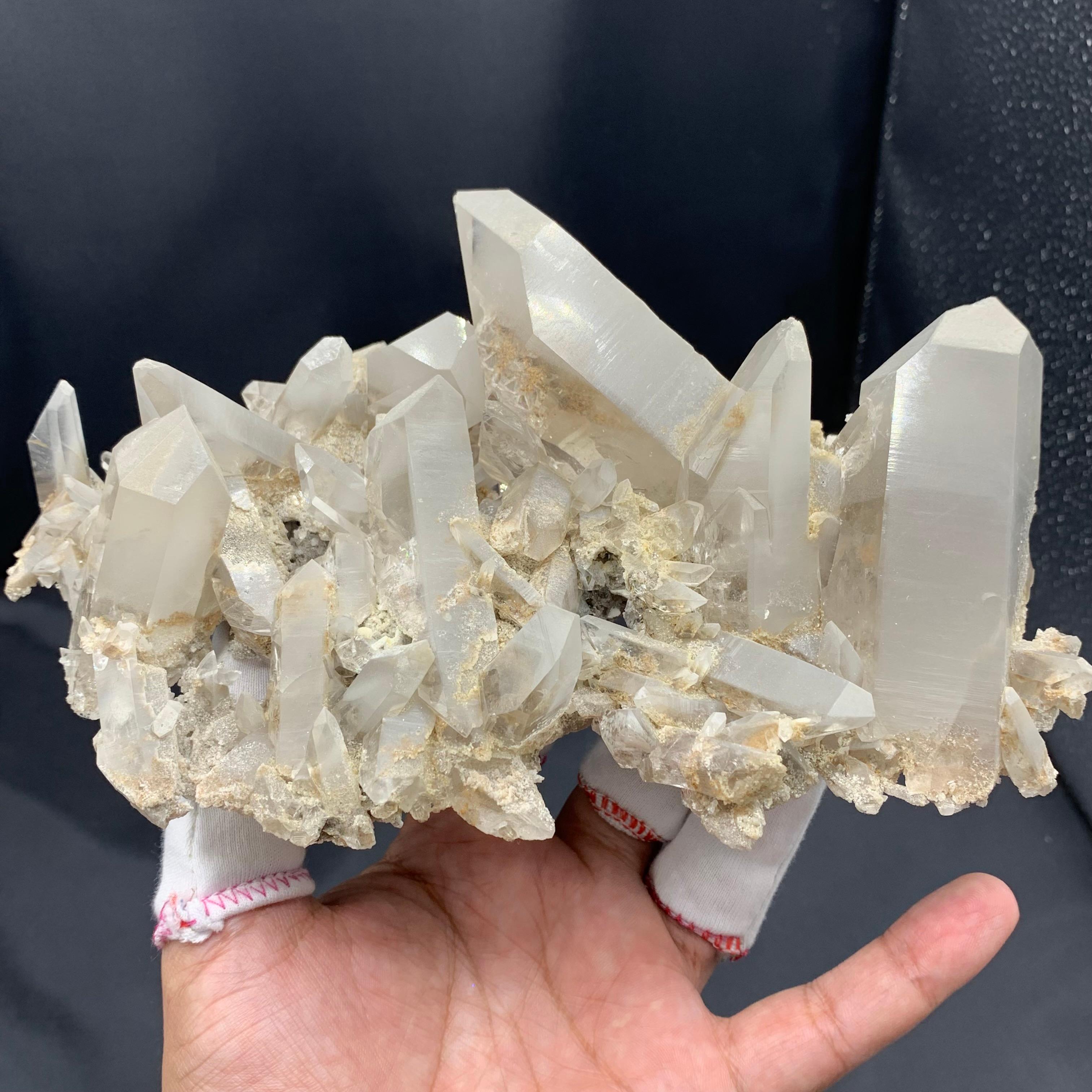 Adam Style 924 Grams Gorgeous Robust Cluster Of Pointed Quartz Crystals For Sale