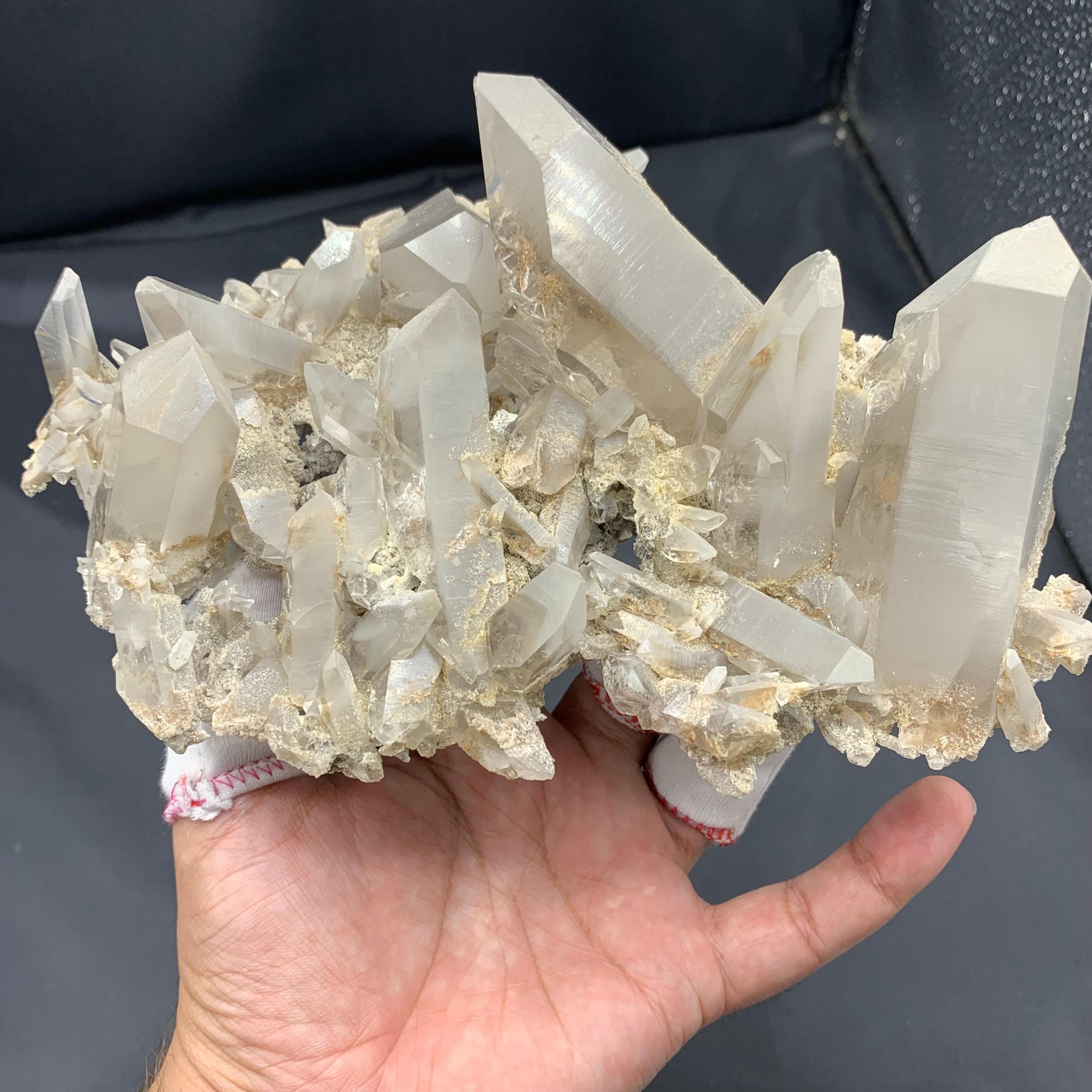 Pakistani 924 Grams Gorgeous Robust Cluster Of Pointed Quartz Crystals For Sale