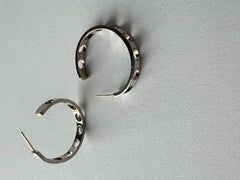 Créoles en argent sterling 925/10 carats et or jaune 10 carats émaillé blanc