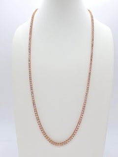 CLEARANCE, 14K Rose Gold 9.25ct Natural Diamond Tennis Necklace, 22"