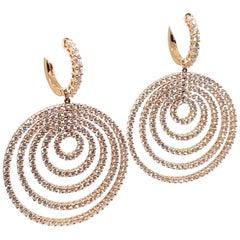 9.25 Carat Leo Pizzo Rose Pink Gold Diamond Chandelier Drop Earrings