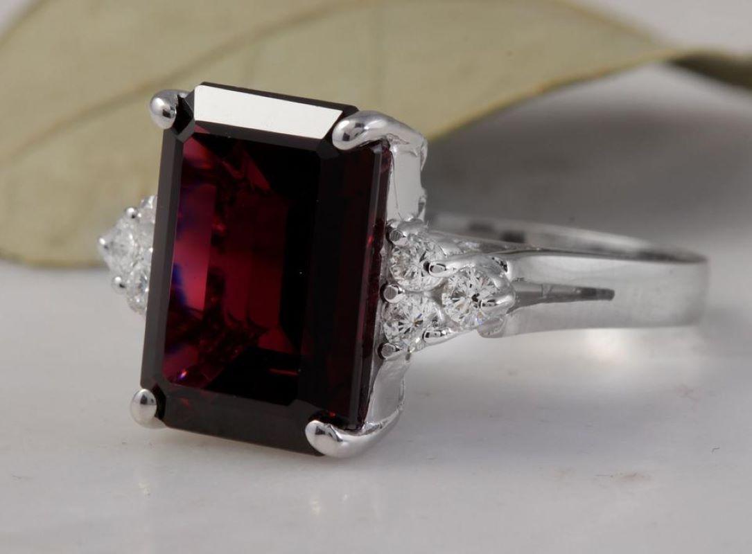9.25 Karat natürlicher beeindruckender roter Granat und Diamant 14K Weißgold Ring

Total Natural Red Granat Gewicht ist: 8.95 Karat (VVS)

Roter Granat Maße: 13.8 x 9.96mm

Natürliche runde Diamanten Gewicht: .30 Karat (Farbe F-G / Klarheit