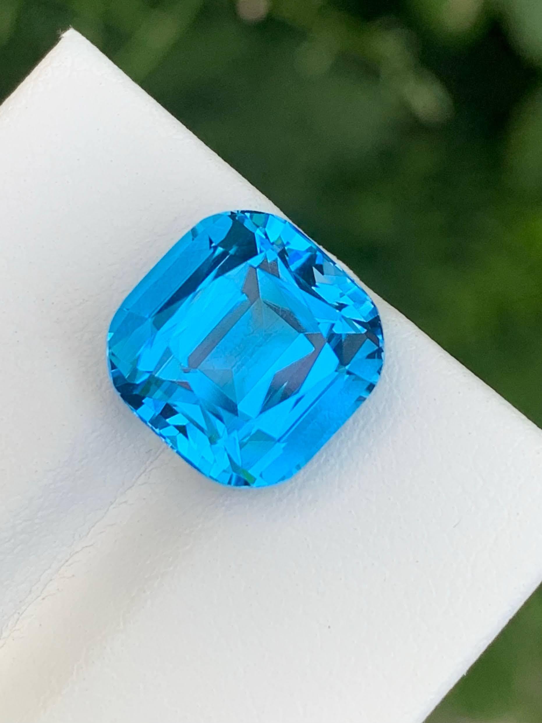9,25 Carati Nature sciolti Topazio Blu Elettrico Pietra Taglia Cuscino Gemma Africana in vendita 4
