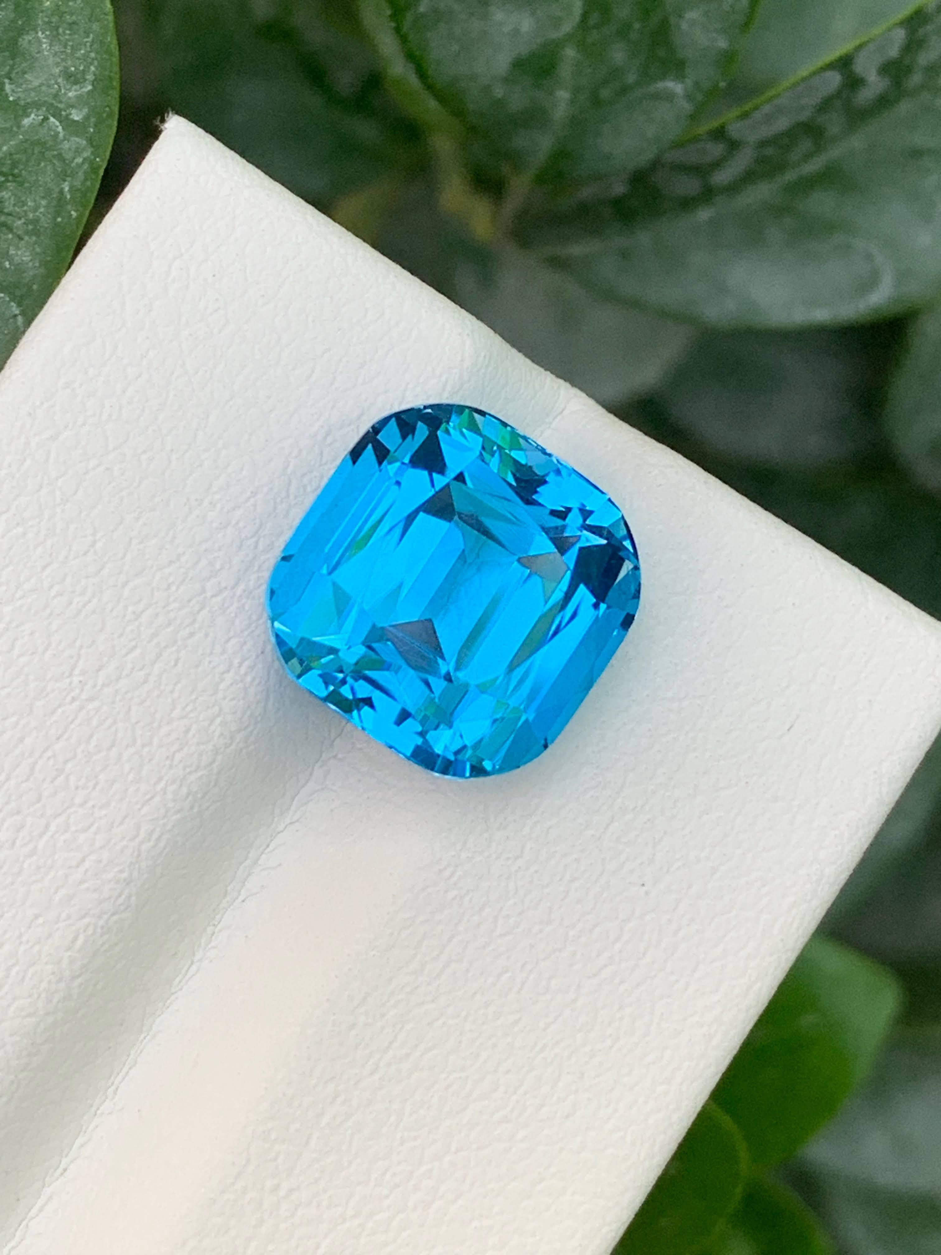 da uomo o donna 9,25 Carati Nature sciolti Topazio Blu Elettrico Pietra Taglia Cuscino Gemma Africana in vendita