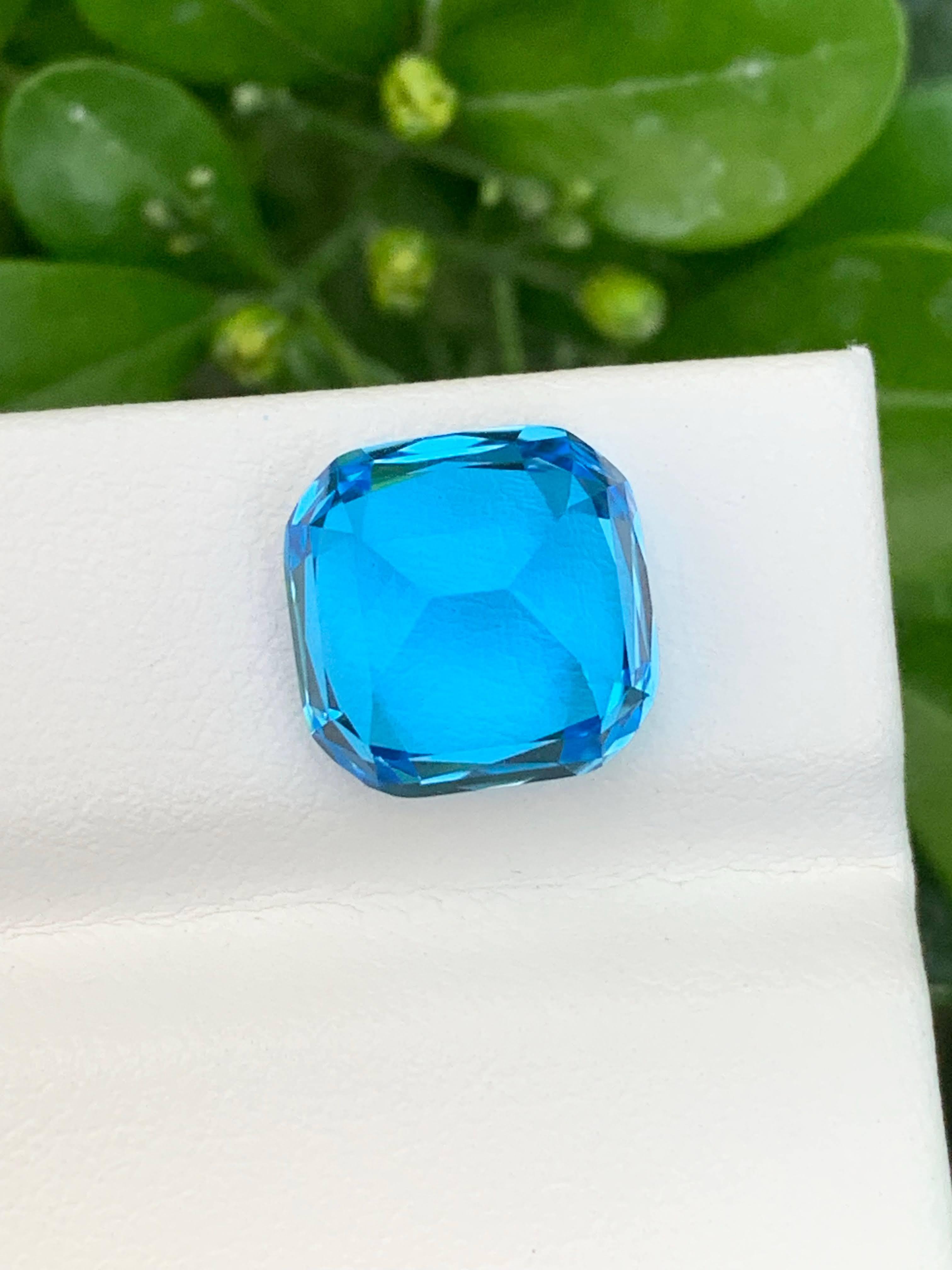 9,25 Carati Nature sciolti Topazio Blu Elettrico Pietra Taglia Cuscino Gemma Africana in vendita 1