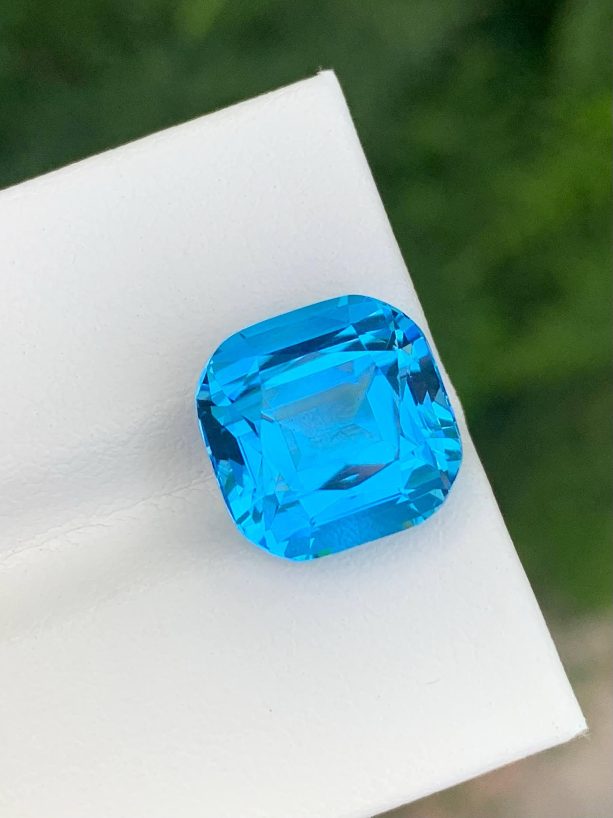 9,25 Carati Nature sciolti Topazio Blu Elettrico Pietra Taglia Cuscino Gemma Africana in vendita 3